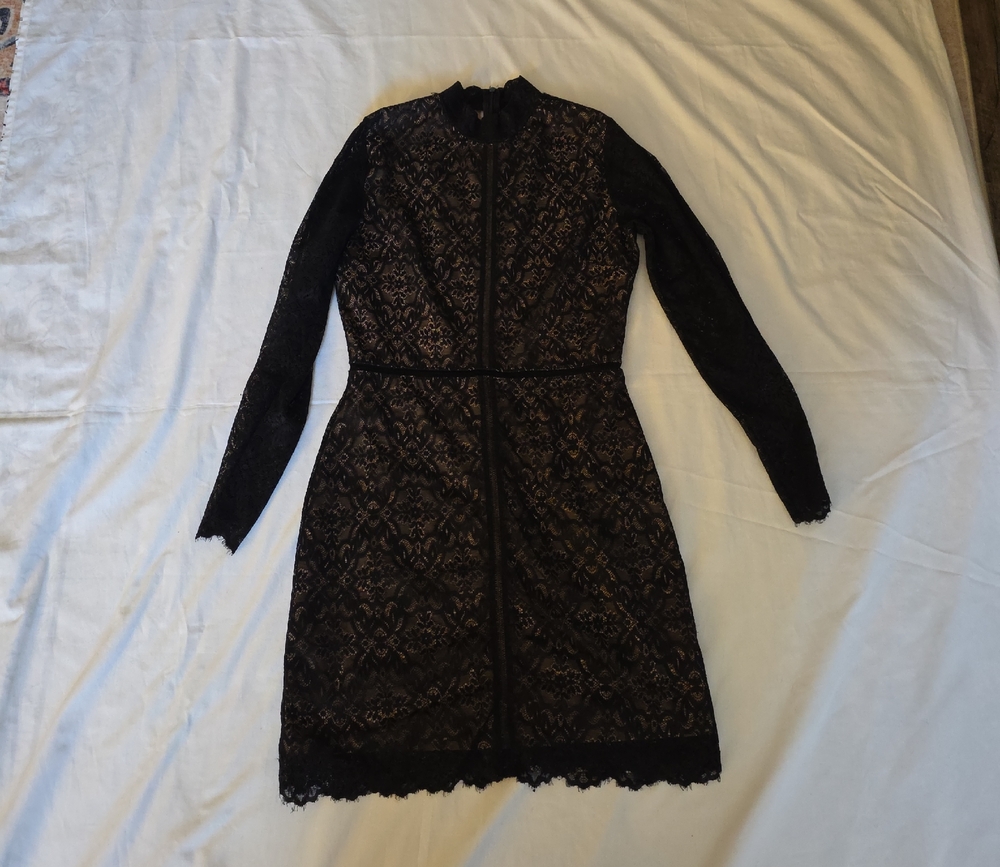 Wilfred Black Lace Long Sleeve Dress